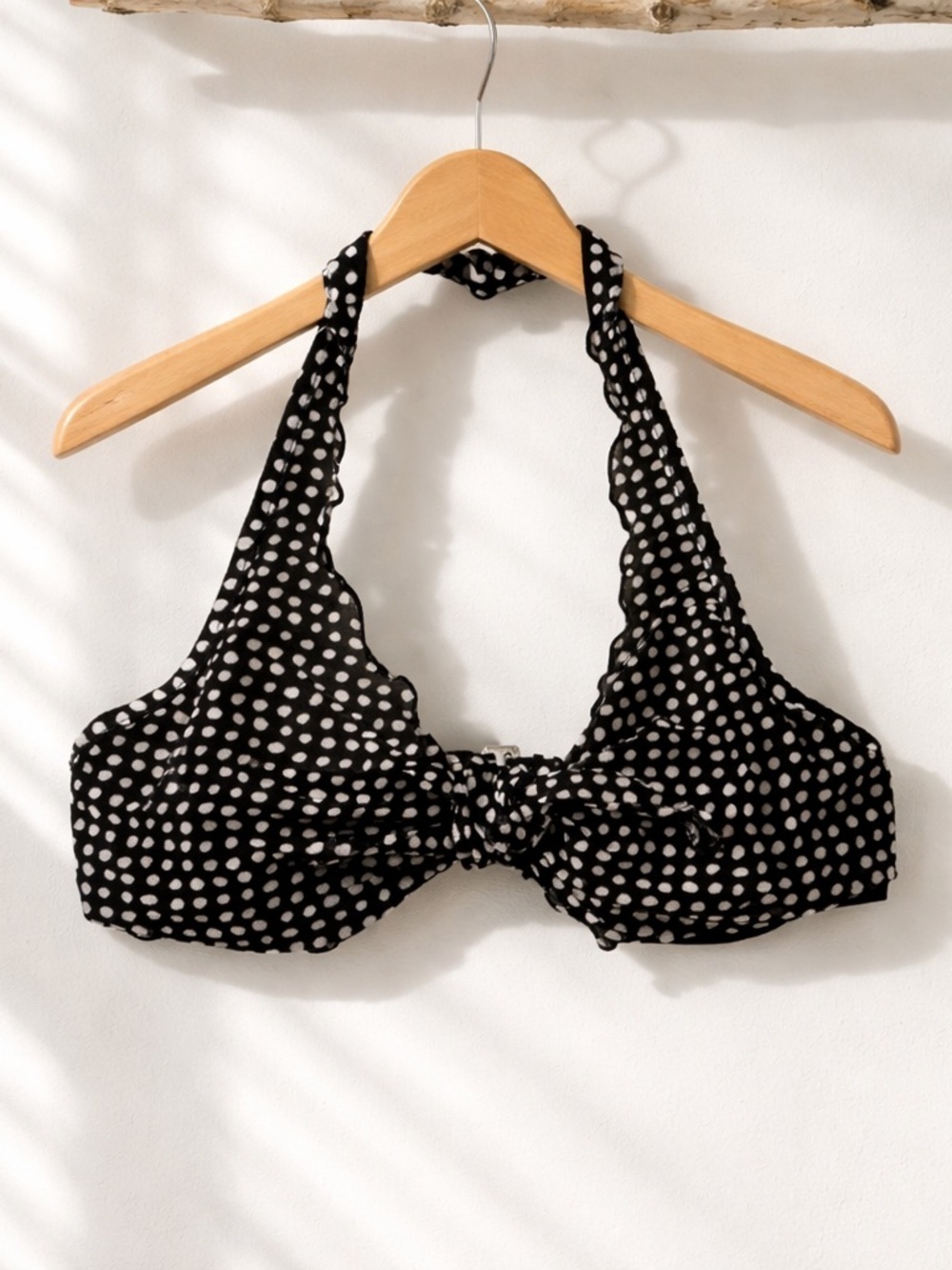 Vintage Elegant Black and White Polka Dot Bikini Top Be Creative Brand | Size 10